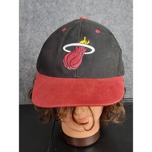 Adidas Miami Heat NBA Hat Snapback Adjustable  Black‎ Red Basketball Sportswear